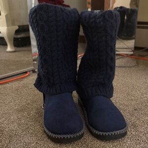 Muk Luks Navy Knit Boots